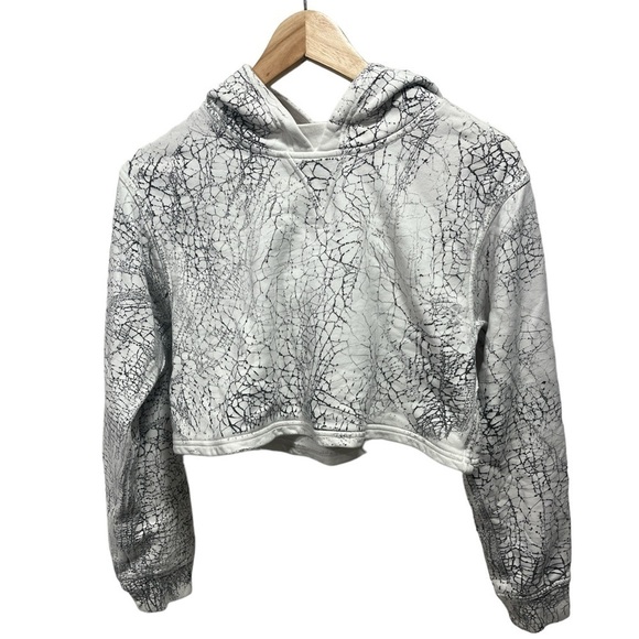 Lululemon All  Yours Cropped Hoodie in Thread Dye White Black - Picture 4 of 11